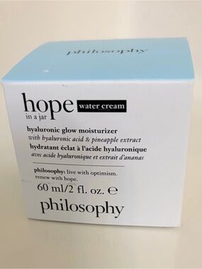 NWT Philosophy Hope in a Jar Hyaluronic Glow Moisturizer - Light Blue & White